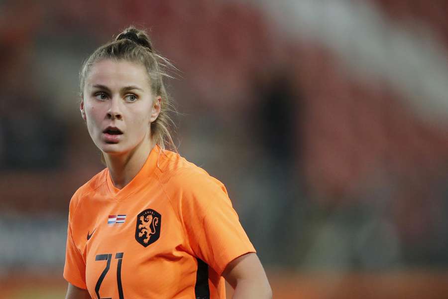 Victoria Pelova hier in het shirt van de OranjeLeeuwinnen