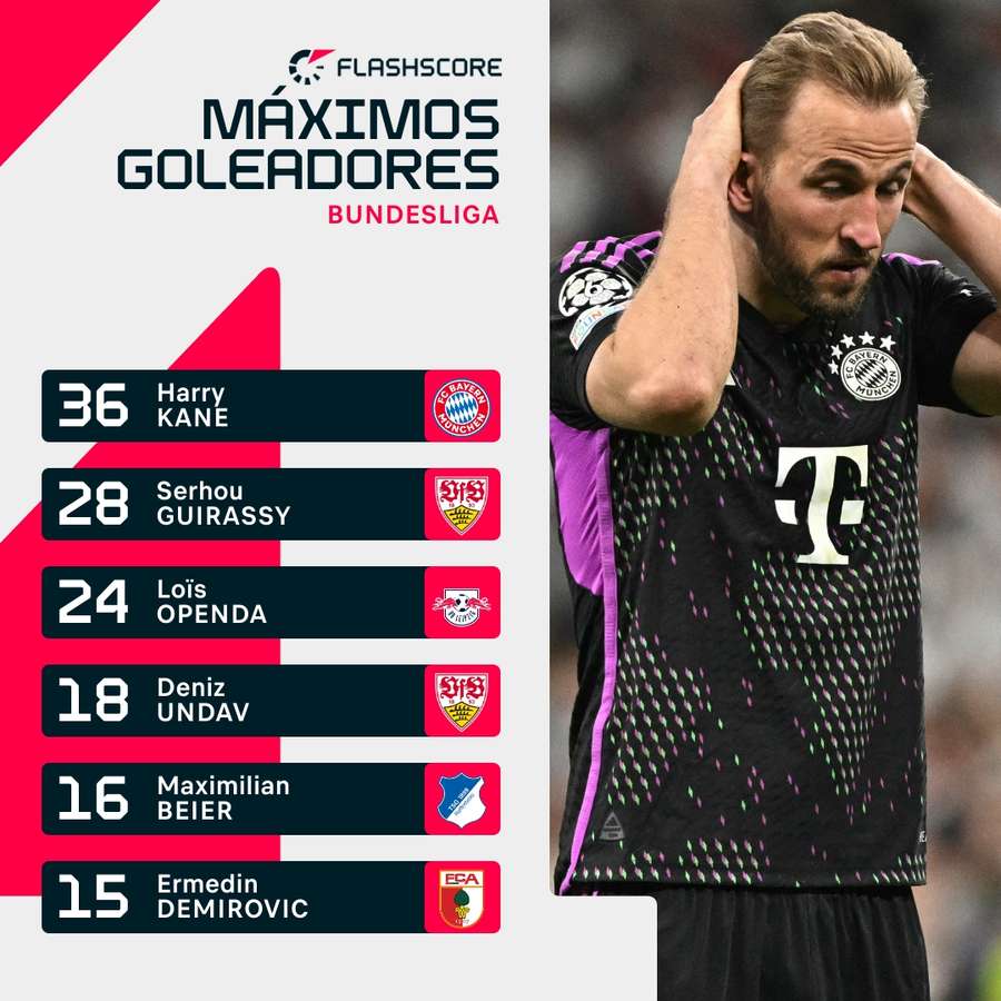 Máximos goleadores de la Bundesliga 23/24