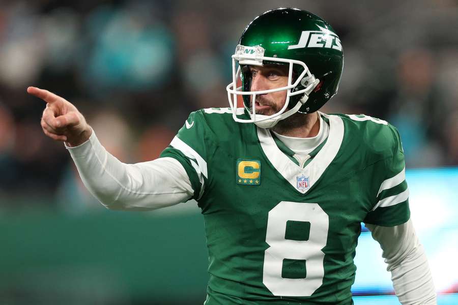Aaron Rodgers in action for the New York Jets