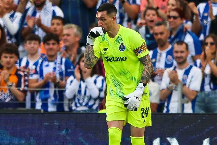 João Costa no jogo em que se sagrou campeão nacional pelos azuis e brancos