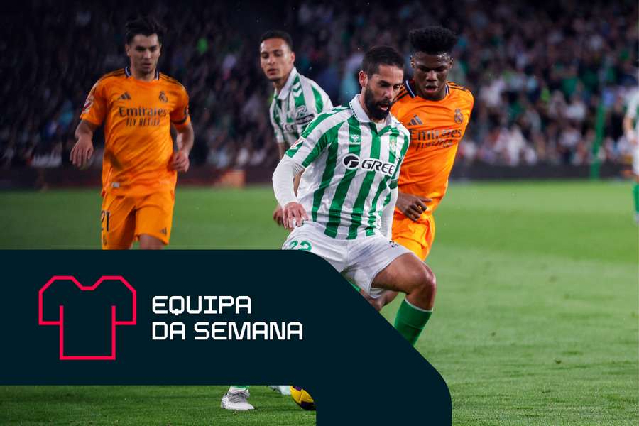 Isco (centro), do Real Betis, foi o autor do golo da vitória sobre o Real Madrid