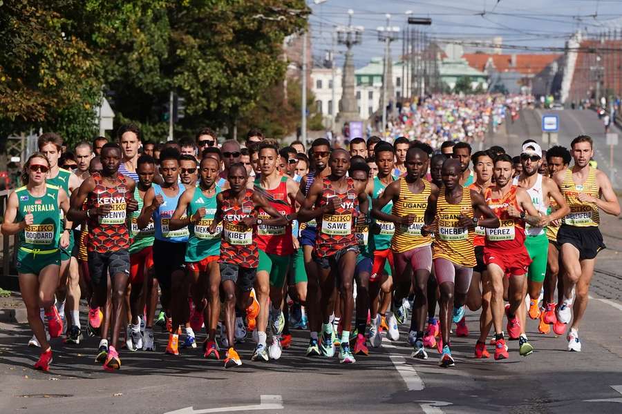 Competitors compete during the last World Athletics Road Running Championships in Riga 2023