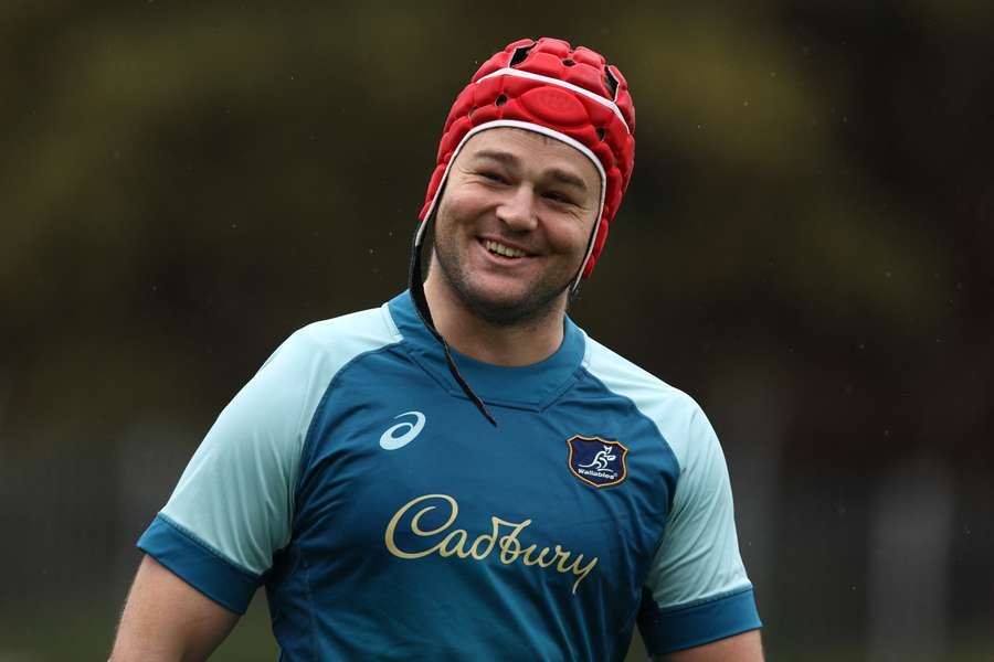 Harry Wilson smirks at a captain's run training session in Sydney on Thursday.