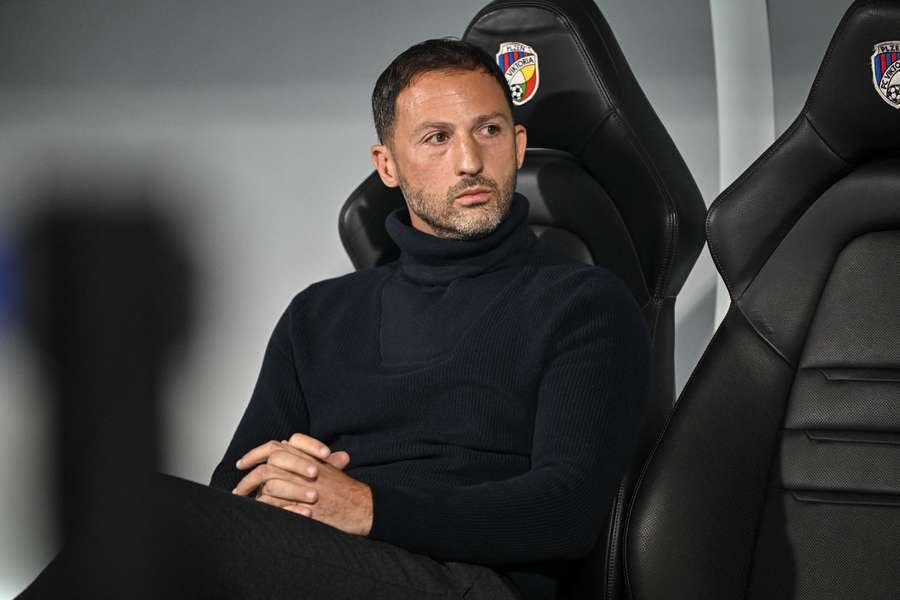 Trenér Fenerbahce Domenico Tedesco v Plzni.