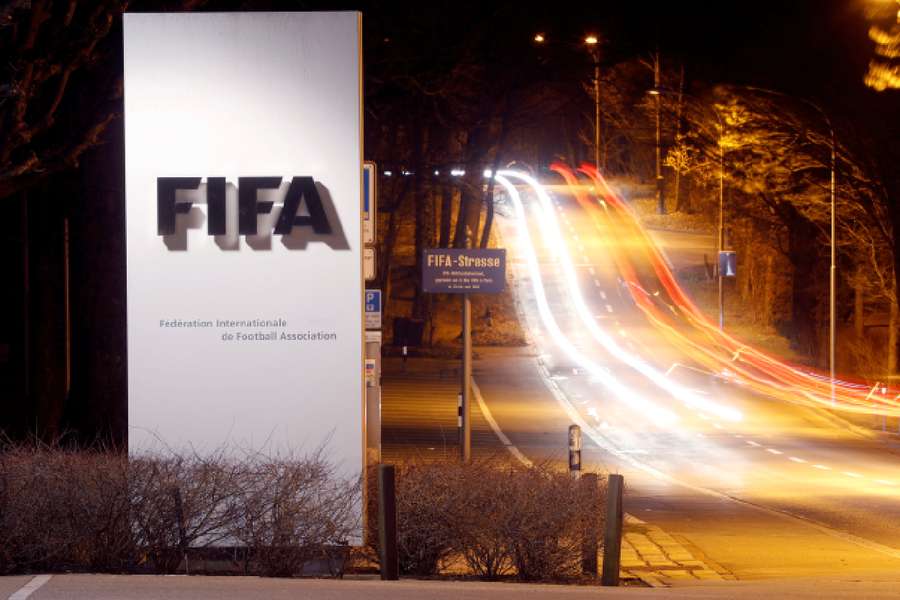 FIFA's logo near its headquarters in Zurich
