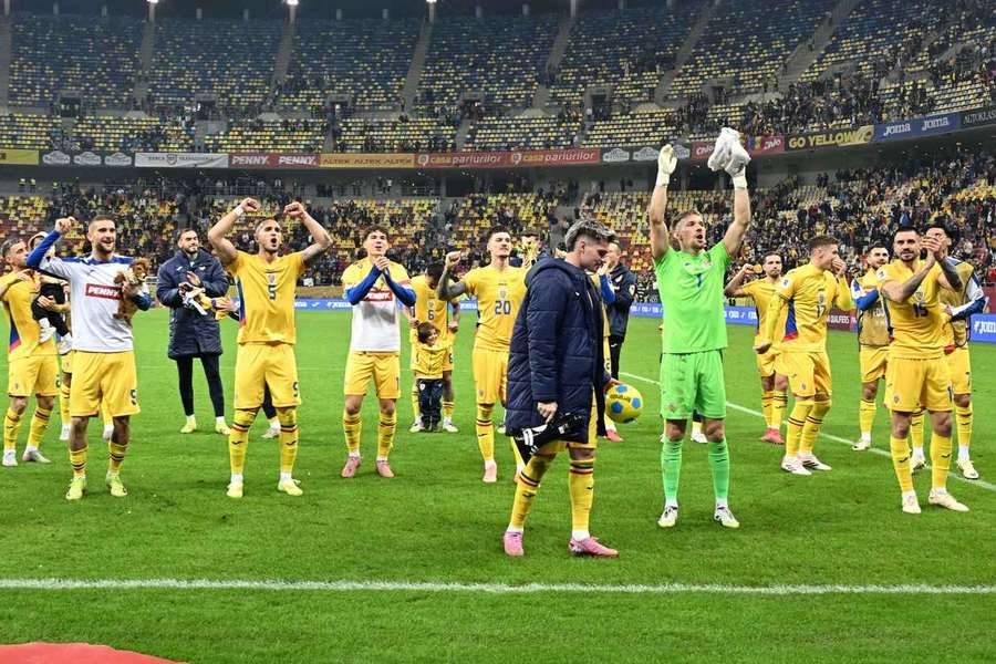 Tricolorii sărbătoresc victoria cu Austria 