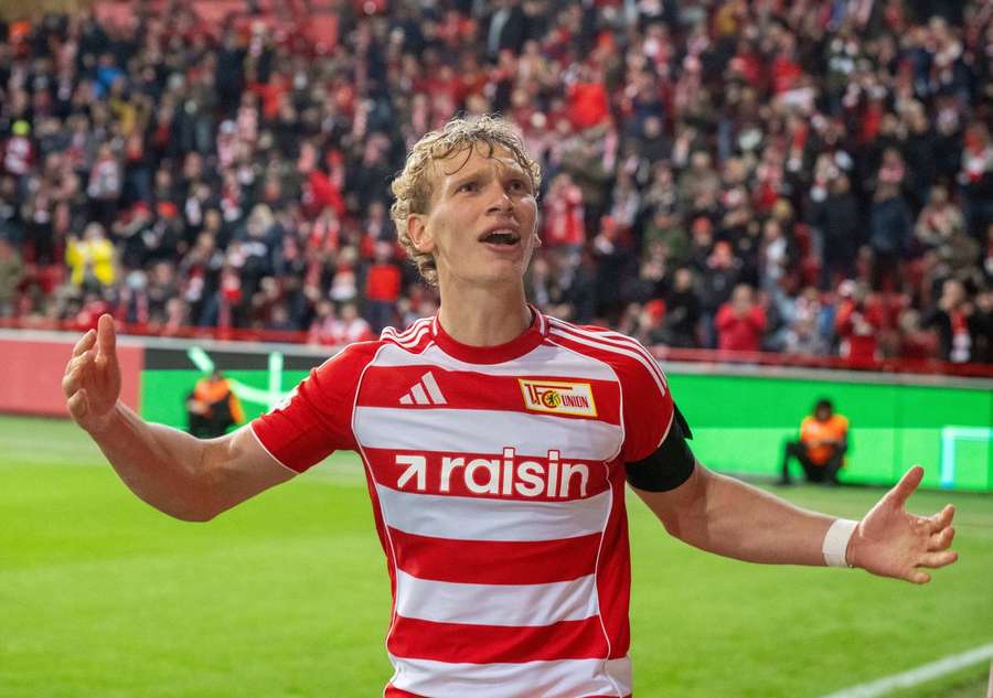 Leopold Querfeld nach seinem Tor gegen Bielefeld