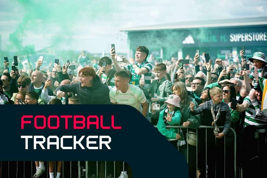 Celtic's fans welcome their side for the title decider