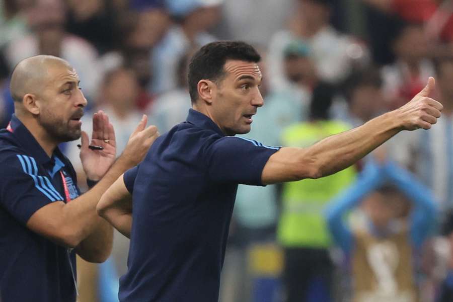 Lionel Scaloni durante un partido de Argentina en Catar 2022. Lionel Scaloni durante un partido de Argentina en Catar 2022.