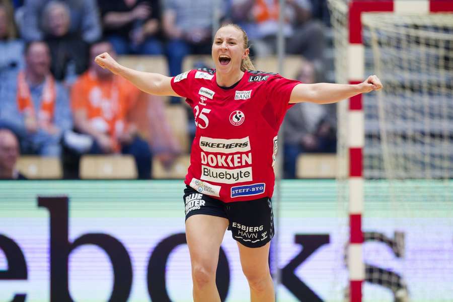 Norwegain international Henyy Reistad celebrates scoring against Podravka Norwegain international Henyy Reistad celebrates scoring against Podravka