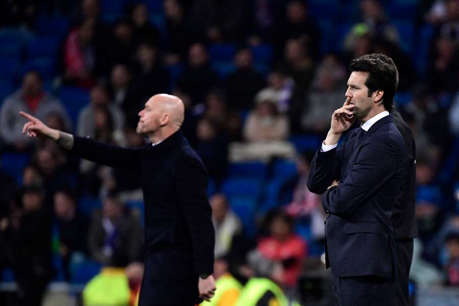 Solari e Ten Hag no Bernabéu