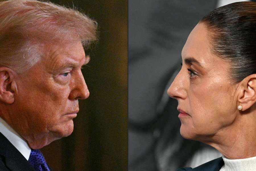 Donald Trump, presidente dos Estados Unidos, e Claudia Sheinbaum, presidente do México