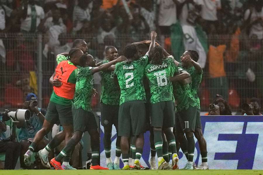 Nigeria celebrate opening the scoring