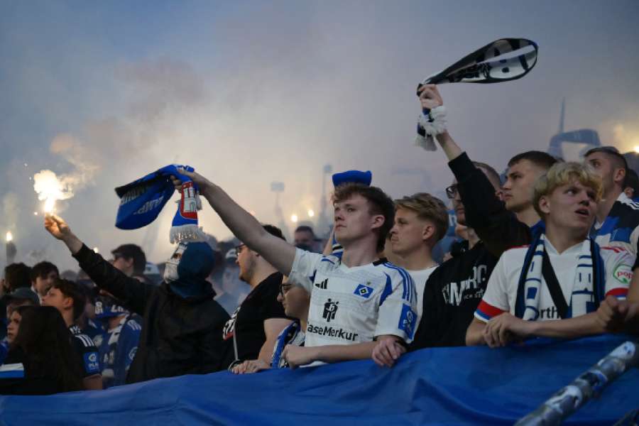 Hamburg supporters in the stands