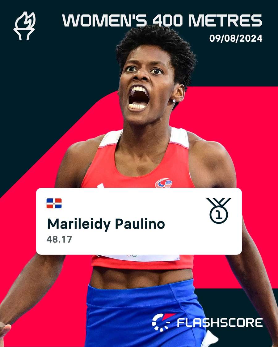 Paulino won gold in the women's 400m final