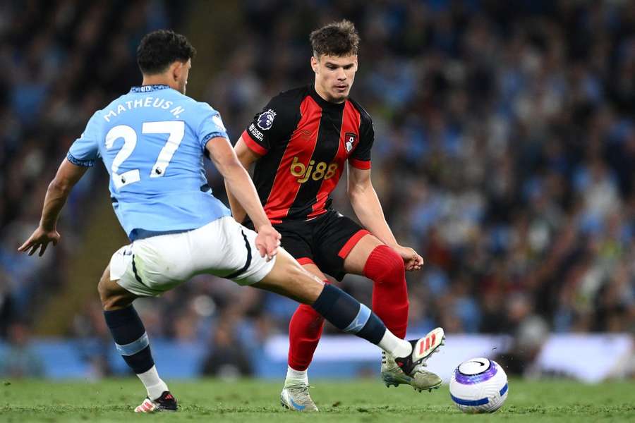 Kerkez v akci proti Manchesteru City.