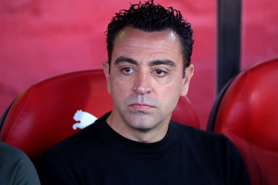 Xavi Hernandez on the bench as Barcelona manager Xavi Hernandez on the bench as Barcelona manager