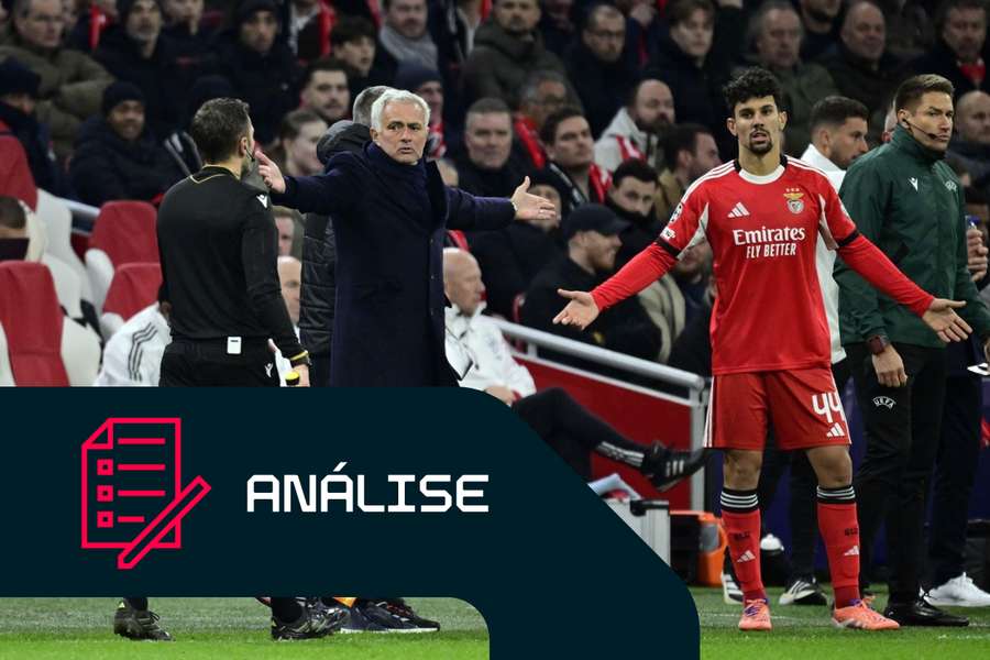 José Mourinho durante o jogo da Liga dos Campeões frente ao Ajax José Mourinho durante o jogo da Liga dos Campeões frente ao Ajax