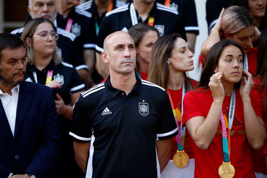 President of the Royal Spanish Football Federation Luis Rubiales during their ceremony