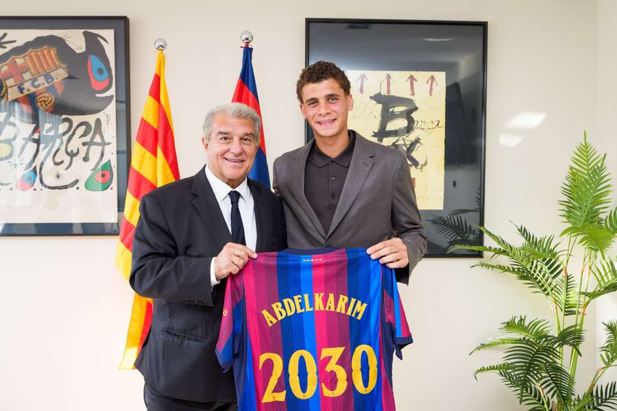 Abdekarim, con Laporta Abdekarim, con Laporta