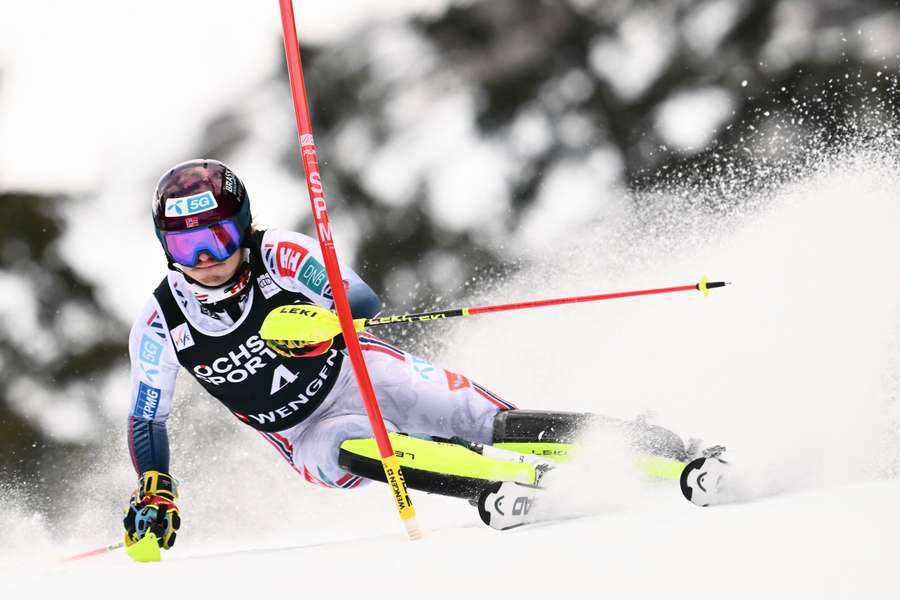 Norway's Atle Lie McGrath competes in the men's slalom event at the FIS Alpine Skiing World Cup in Wengen