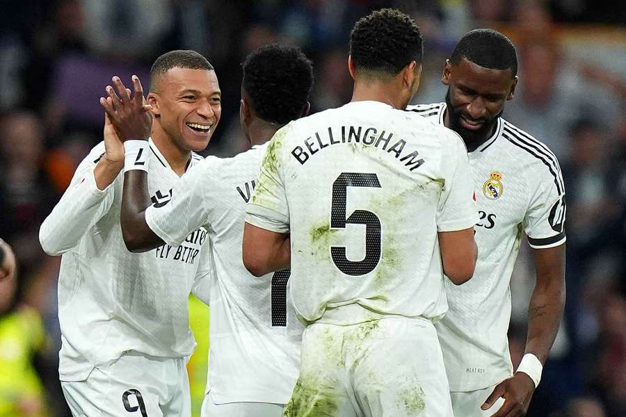 Mbappé, Vinicius, Bellingham et Rüdiger lors du match contre Leganés.
