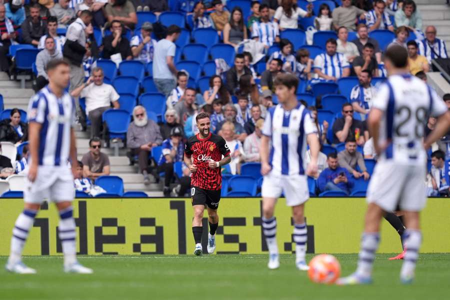 Sergi Darder celebra un gol del Mallorca