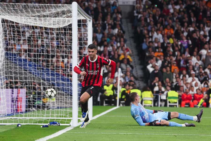 Morata celebra su gol ante el Madrid