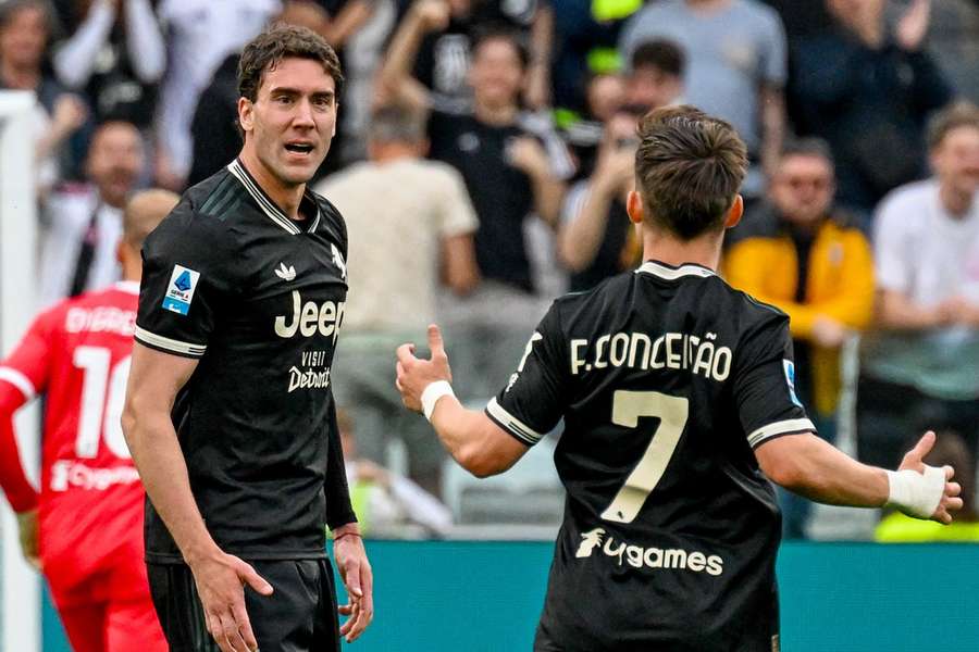 Dusan Vlahovic dopo il gol dell'1-1
