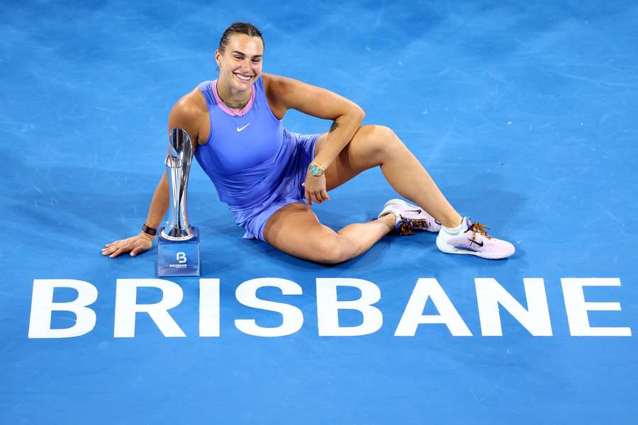 Sabalenka with her trophy Sabalenka with her trophy