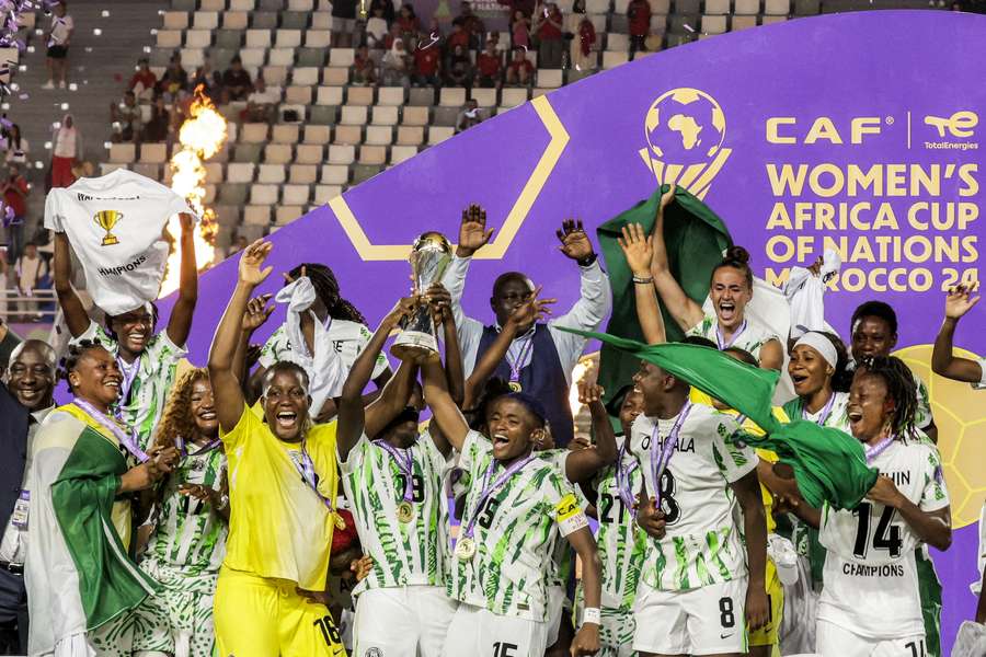 Nigeria bejubelt den Titelgewinn beim Women's Africa Cup of Nations.