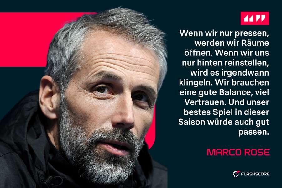 Marco Rose im Vorfeld des Spiels.