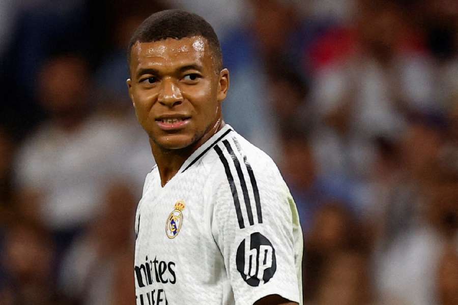  Real Madrid's Kylian Mbappe reacts 