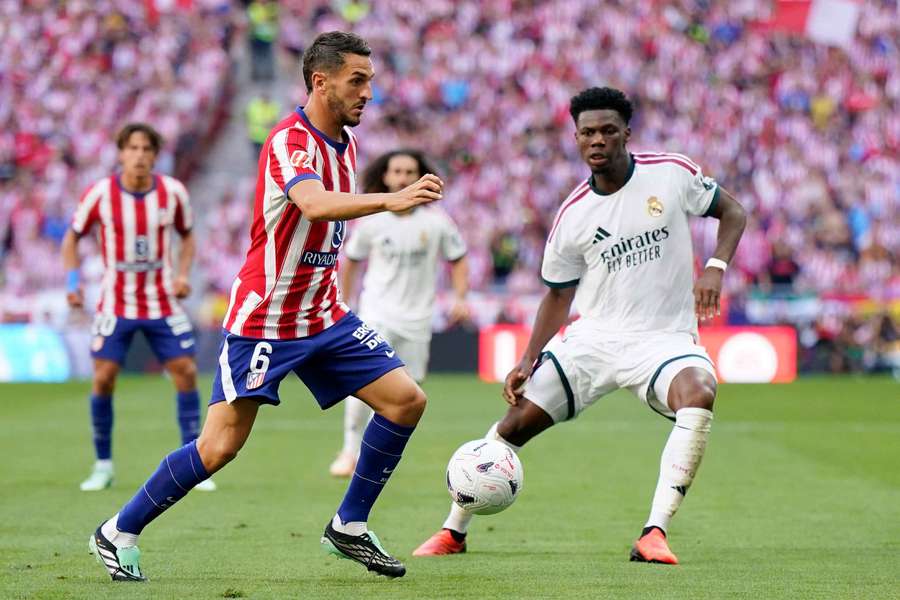 Koke, durante el derbi ante el Real Madrid