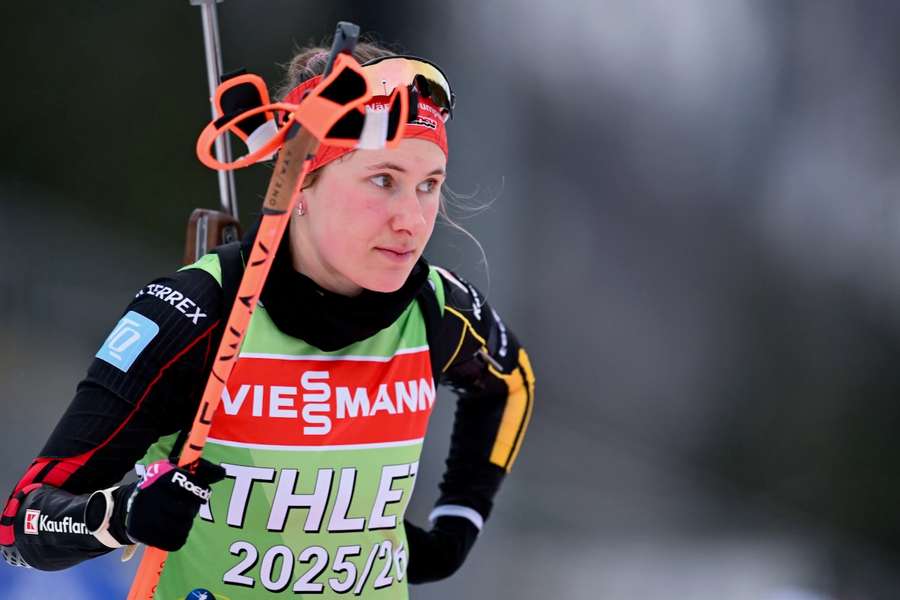 Janian Hettich-Walz kämpft mit den deutschen Biathletinnen in Ruhpolding um Weltcup-Punkte.