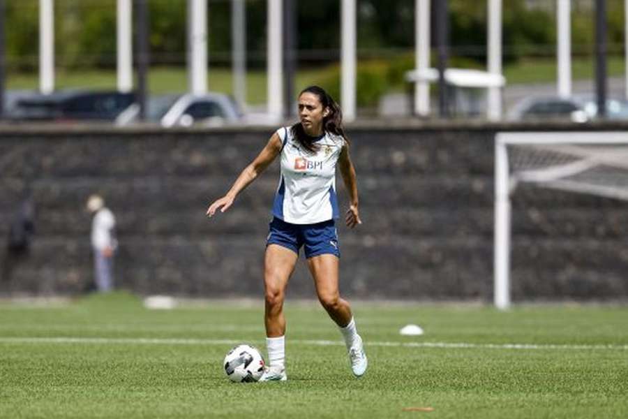 Fátima Pinto no treino da seleção