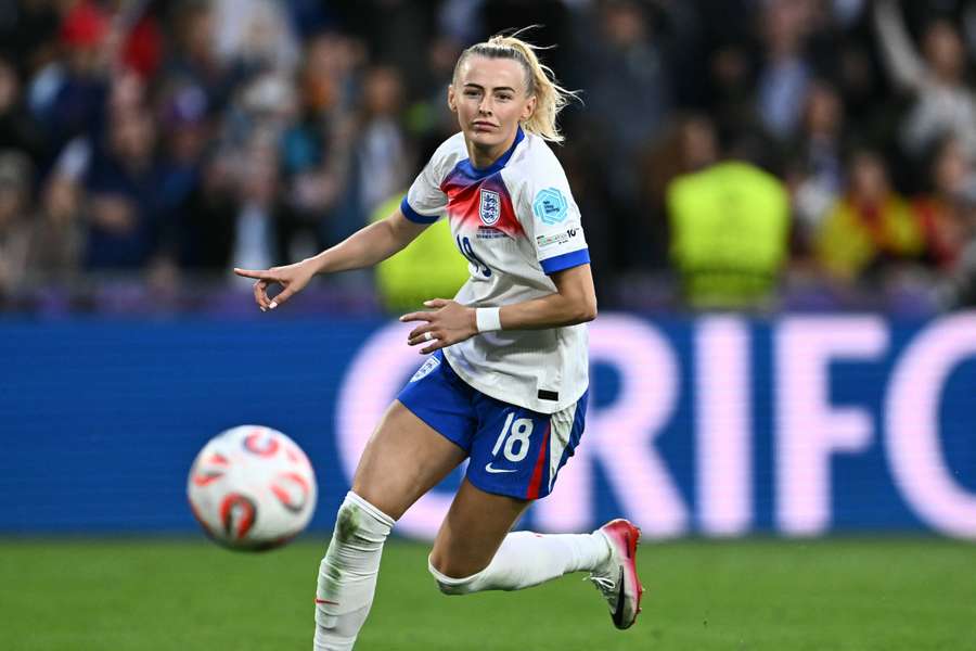 Chloe Kelly celebrates the scoring of the Penalty Winner Chloe Kelly celebrates the scoring of the Penalty Winner