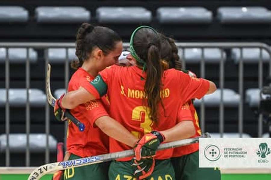 A festa das jogadoras de Portugal