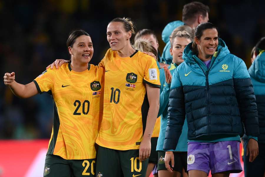 Sam Kerr (L) was injured during the World Cup group stages but could feature against France