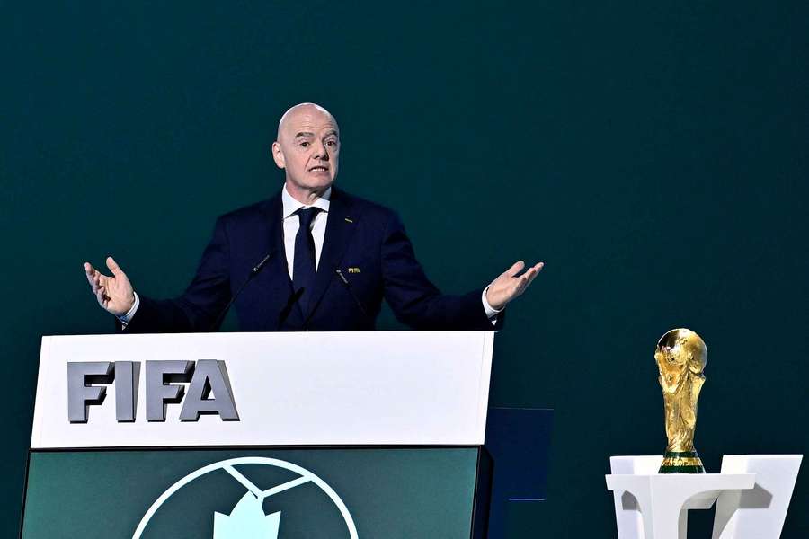 FIFA President Gianni Infantino speaks during the 76th FIFA Congress