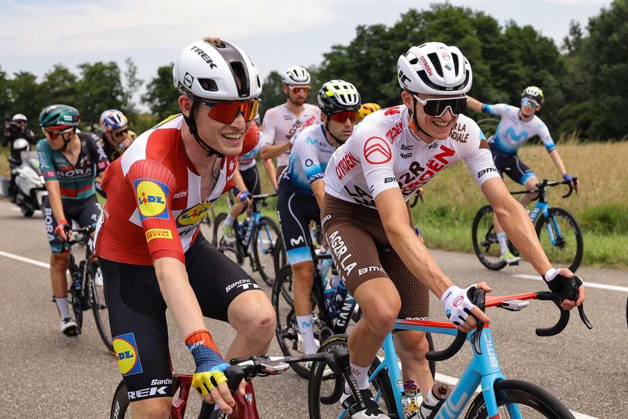 Matthias Skjelmose kunne næsten ikke være i sig selv efter lørdagens etape.