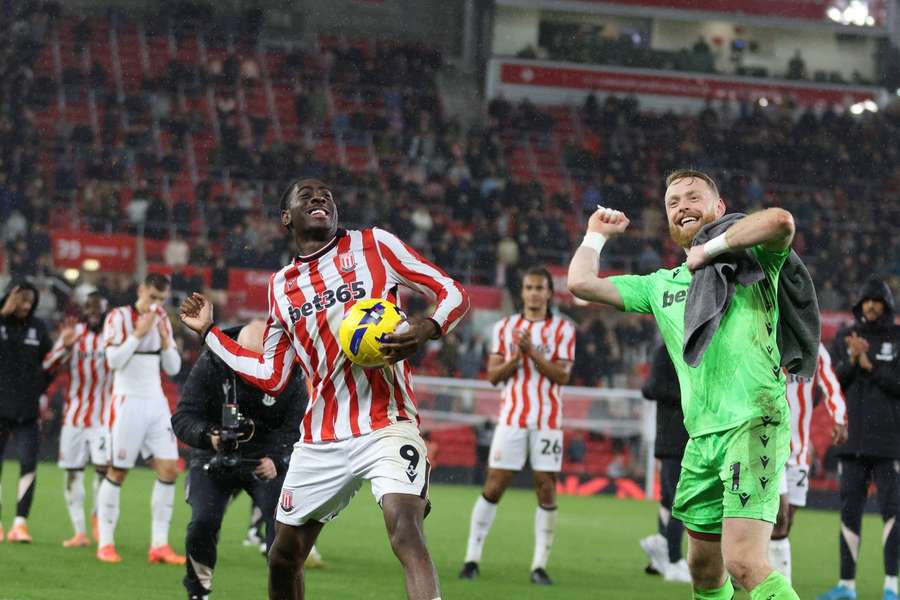 Stokes players celebrate their win