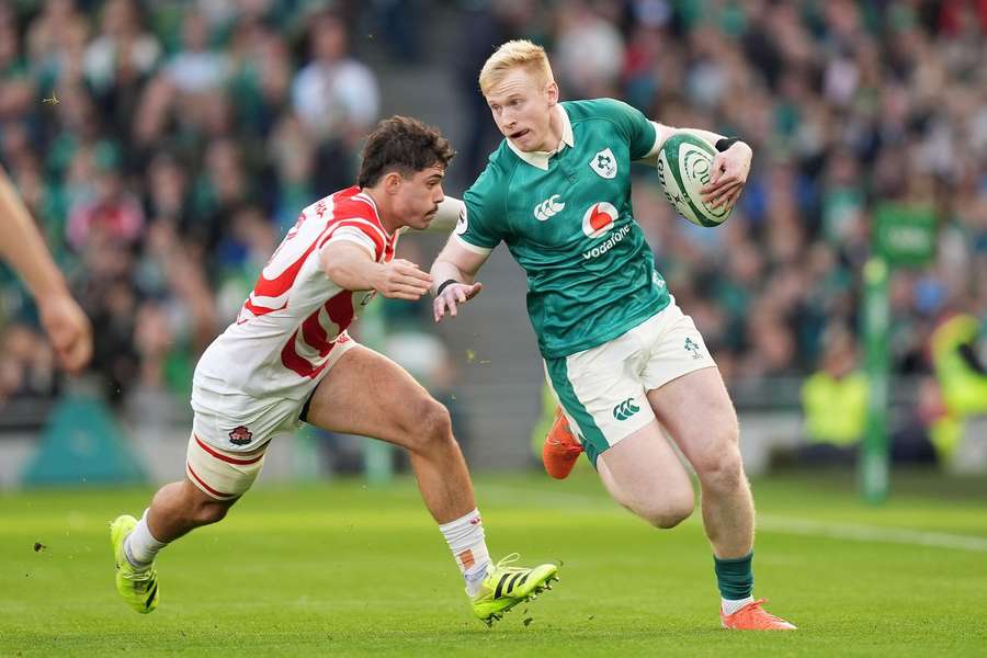 Osborne (R) in action for Ireland Osborne (R) in action for Ireland