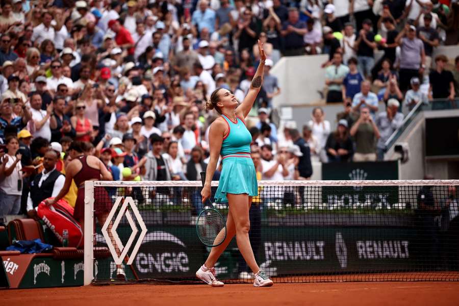 Sabalenka celebrates her win