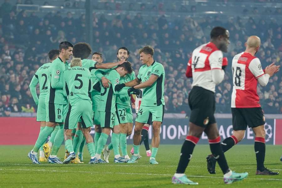 Atletico viert de goal in de Kuip