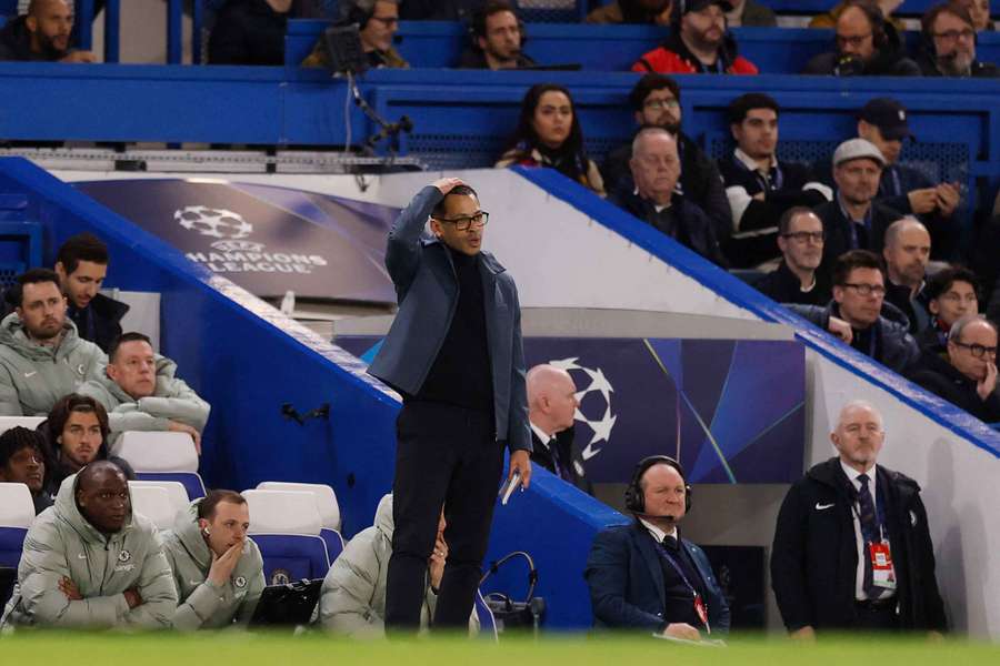 Chelsea manager Liam Rosenior during the match