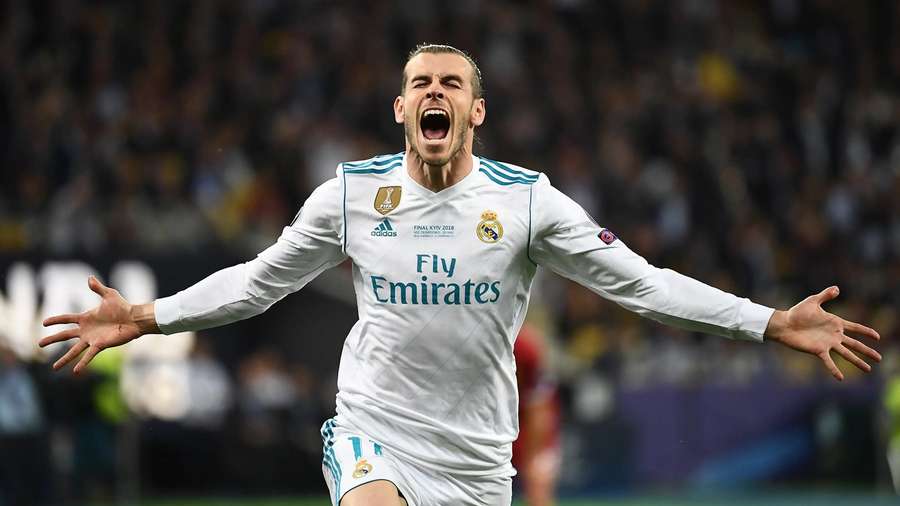Bale celebra uno de los muchos goles que marcó con el Madrid.