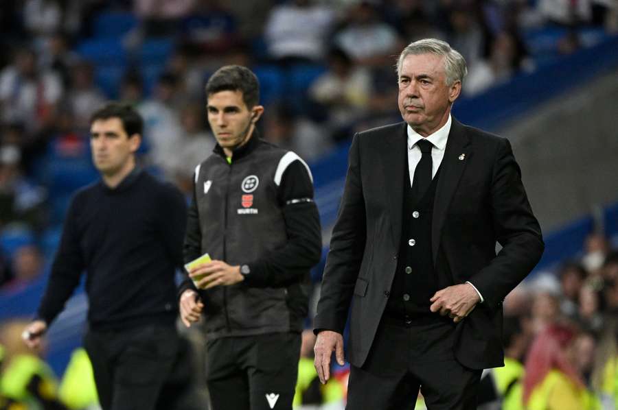 Ancelotti, durante o jogo contra o Getafe