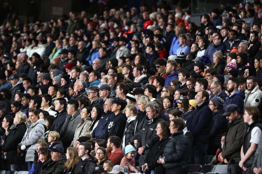 Fans observe a minute of silence ahead of New Zealand's opening match