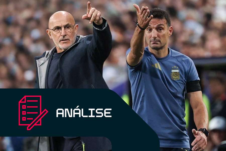 O espanhol Luis de la Fuente (à esquerda) e o argentino Lionel Scaloni. Qual deles irá apresentar o melhor plano para a final? O espanhol Luis de la Fuente (à esquerda) e o argentino Lionel Scaloni. Qual deles irá apresentar o melhor plano para a final?